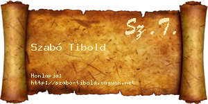 Szabó Tibold névjegykártya